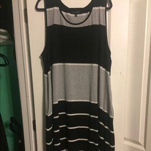 Striped High Low Maxi Dress with Pockets